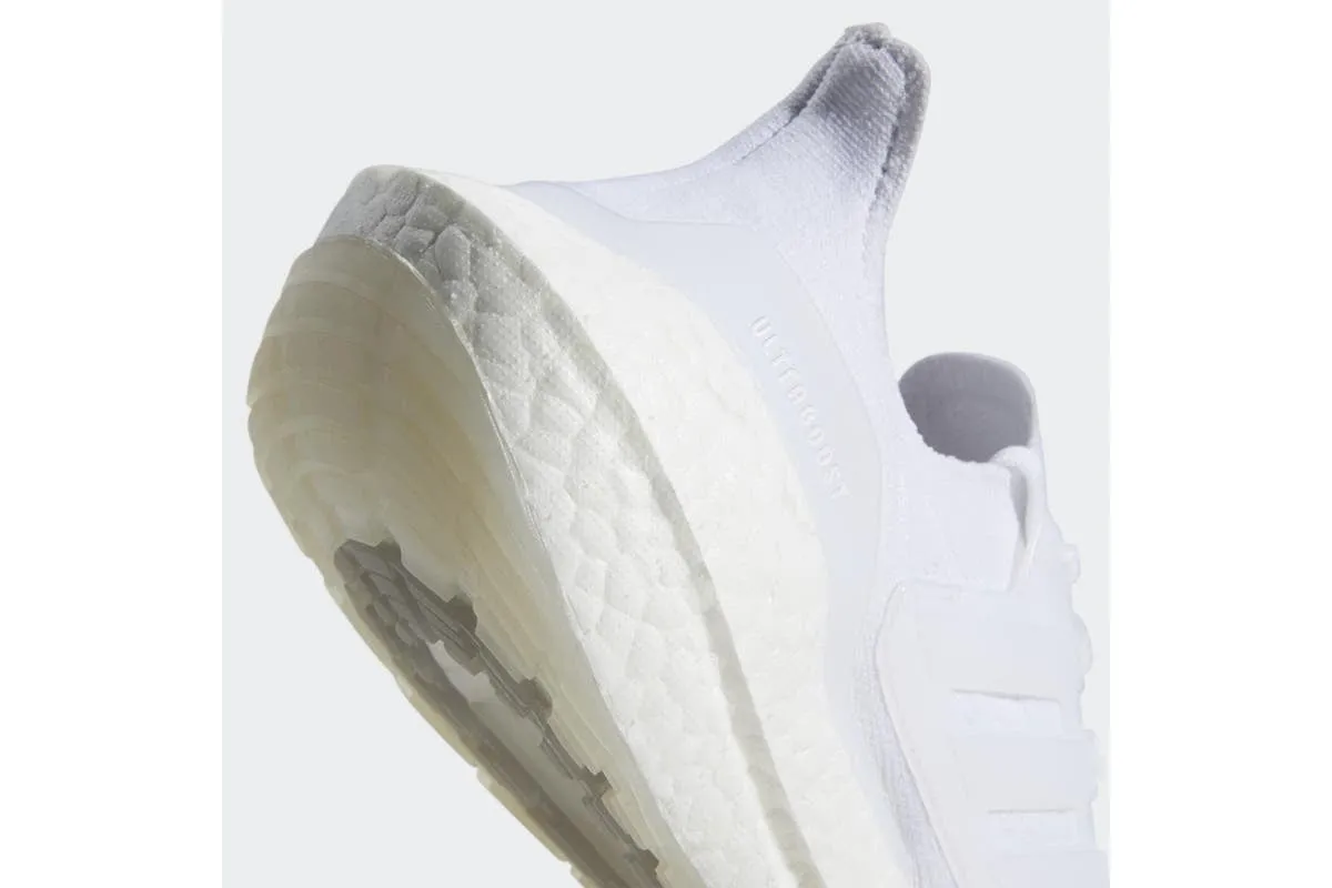 Adidas Womens Ultraboost 21 Running Race Gym Shoe - White/Grey