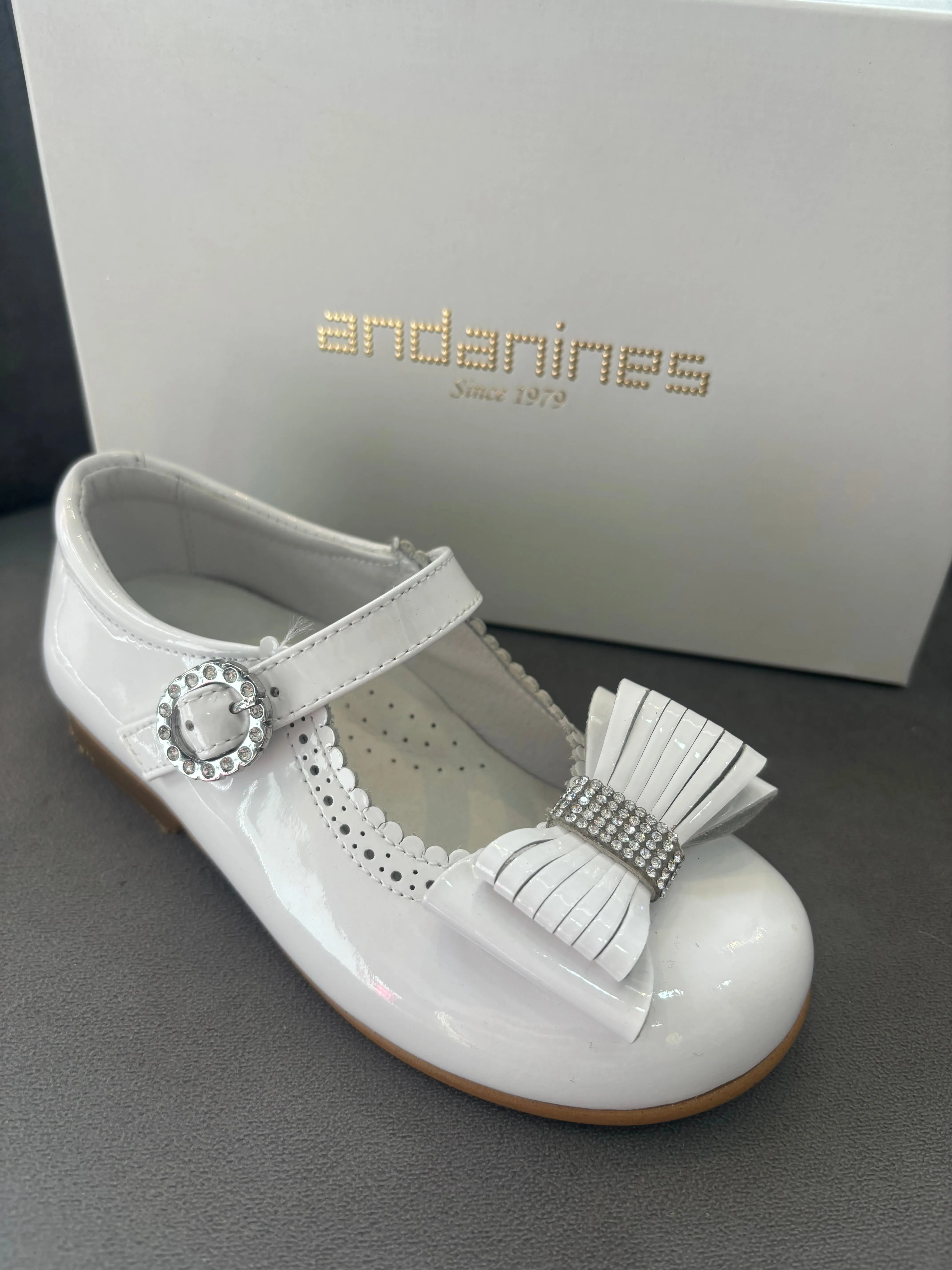 Andanines Occassion Shoe White Patent 202868