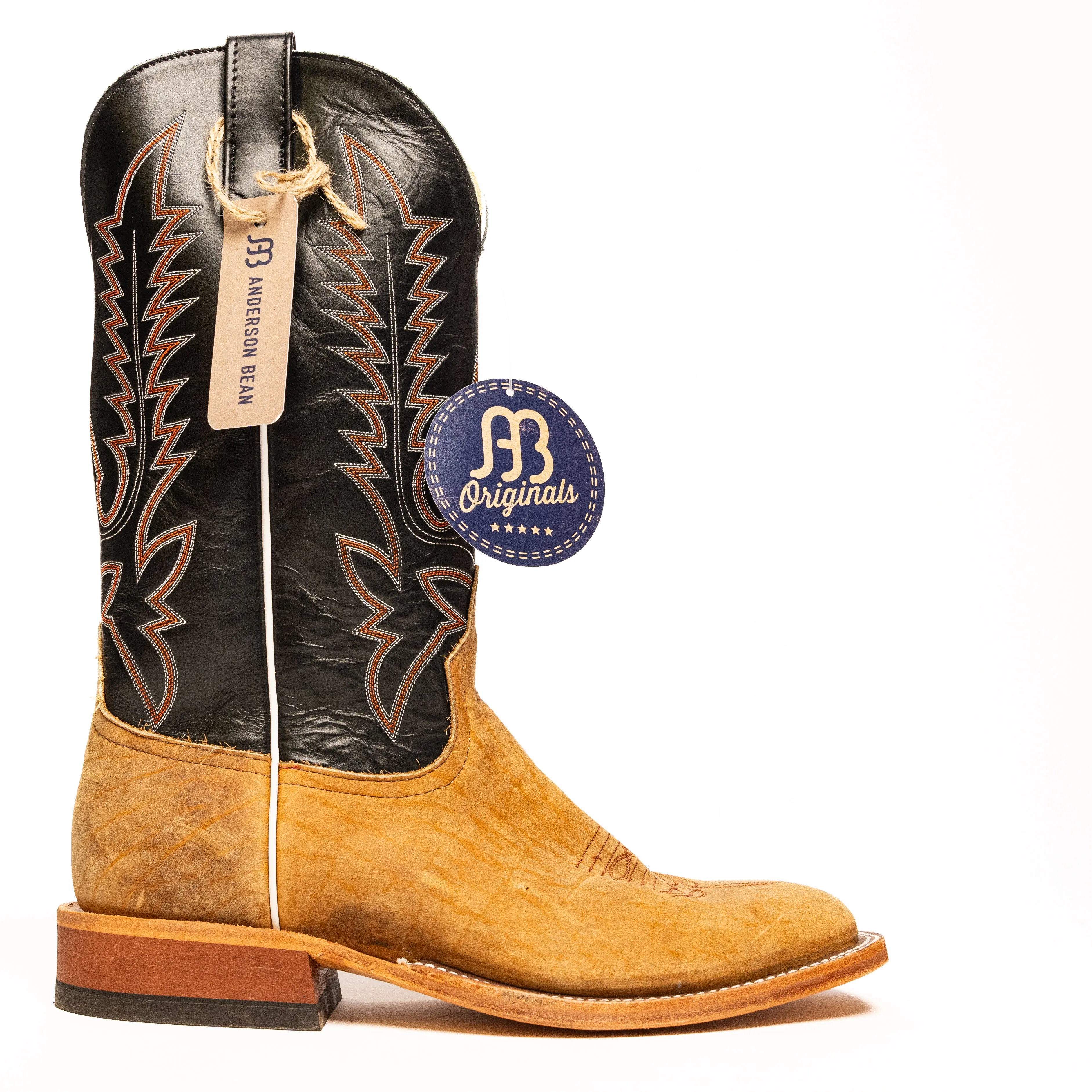 Anderson Bean Distressed Bison with Black Glove Top