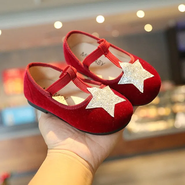 Baby Girls Shoes Cute Bow Patent Leather Princess Shoes Solid Color Kids Dancing/Walkers First Walkers.