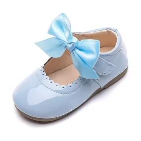 Baby Girls Shoes Cute Bow Patent Leather Princess Shoes Solid Color Kids Dancing/Walkers First Walkers.