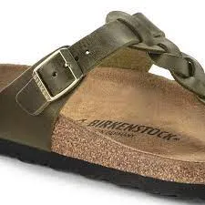 BIRKENSTOCK GIZEH BRAIDED OLIVE GREEN
