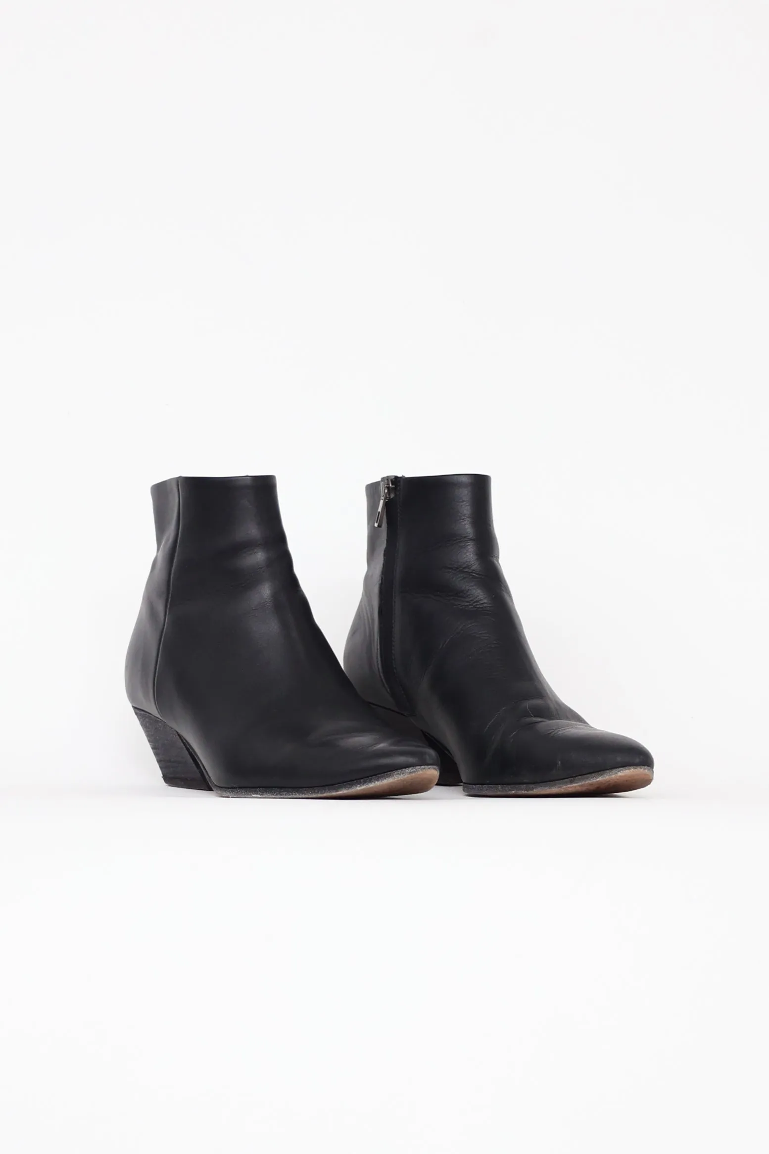 Black Western Heek Ankle Boots