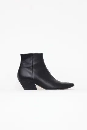 Black Western Heek Ankle Boots