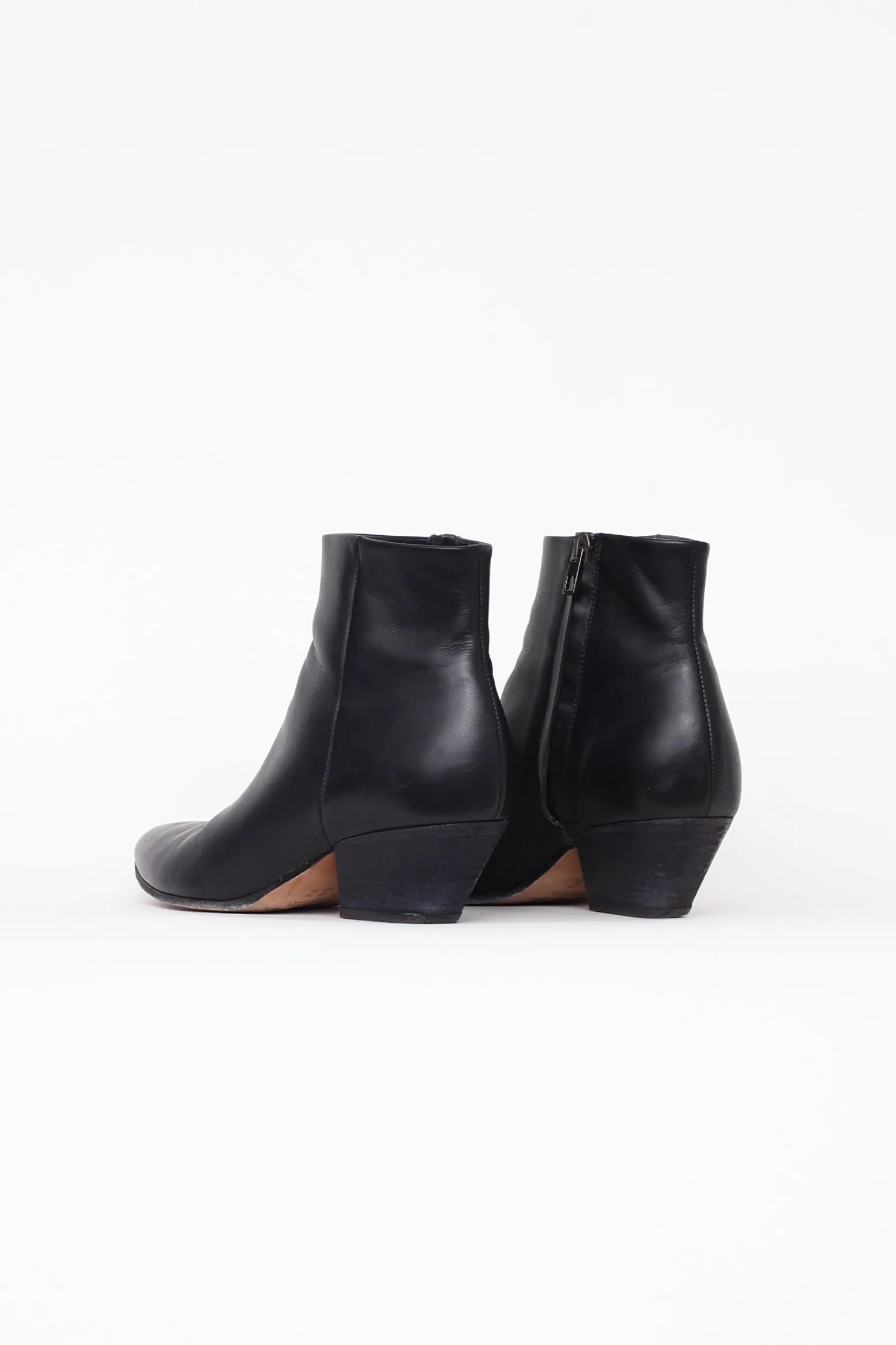 Black Western Heek Ankle Boots