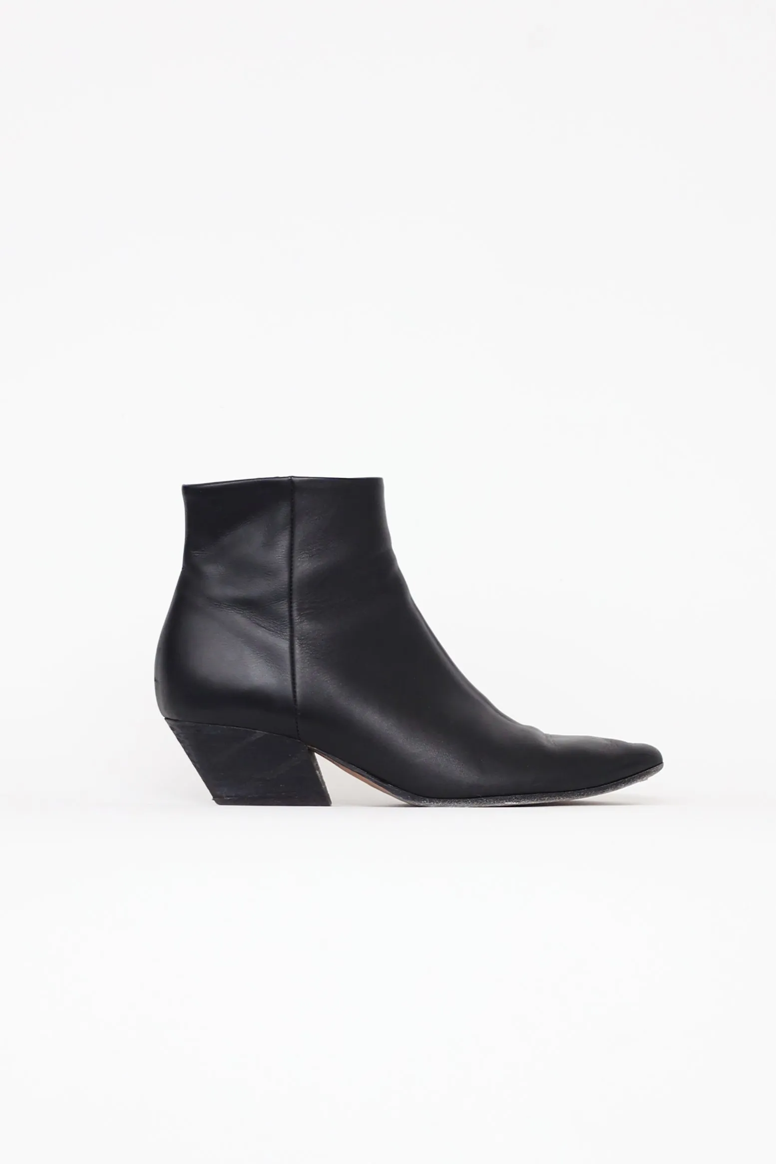 Black Western Heek Ankle Boots
