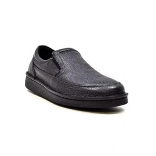British Walkers Nottingham Men's Black Leather Leather Casual Slip On Shoes