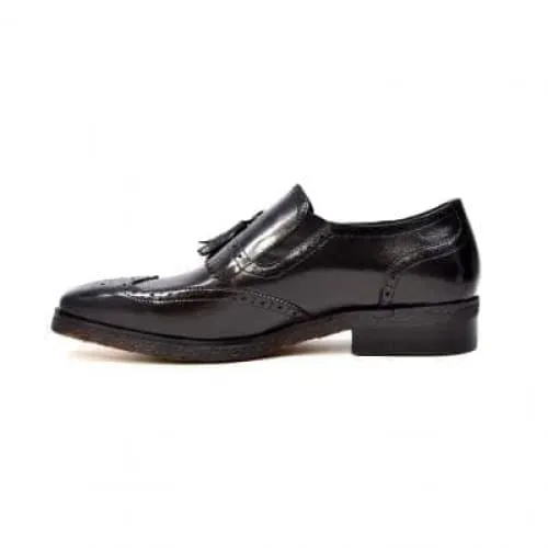 British Walkers Rick Men's Black Leather Slip On