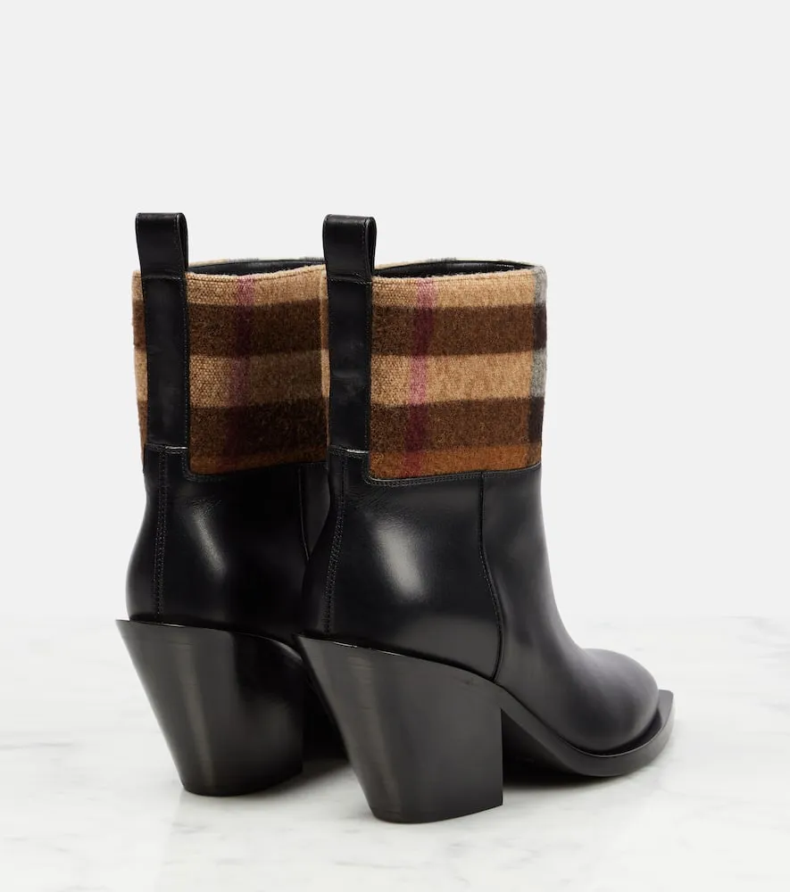 Burberry Vintage Check leather ankle boots