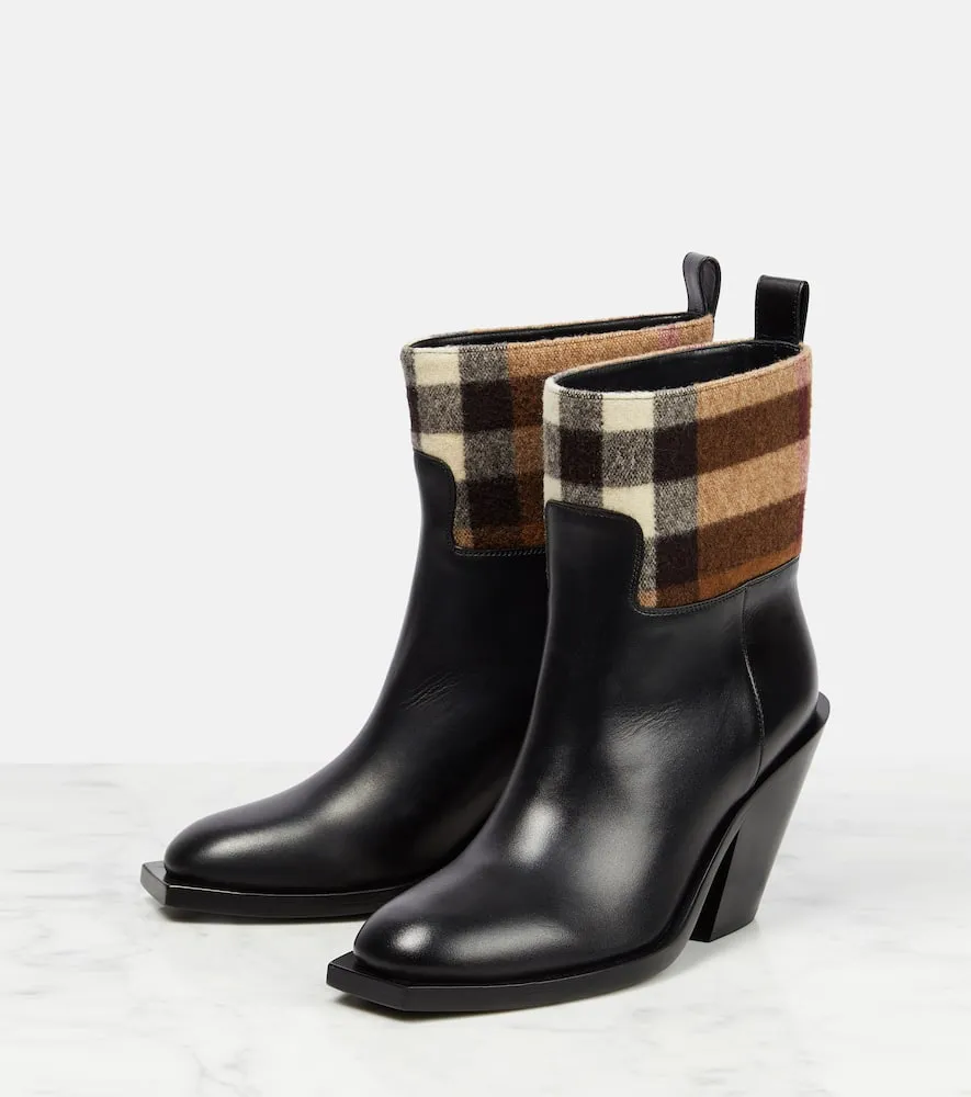 Burberry Vintage Check leather ankle boots