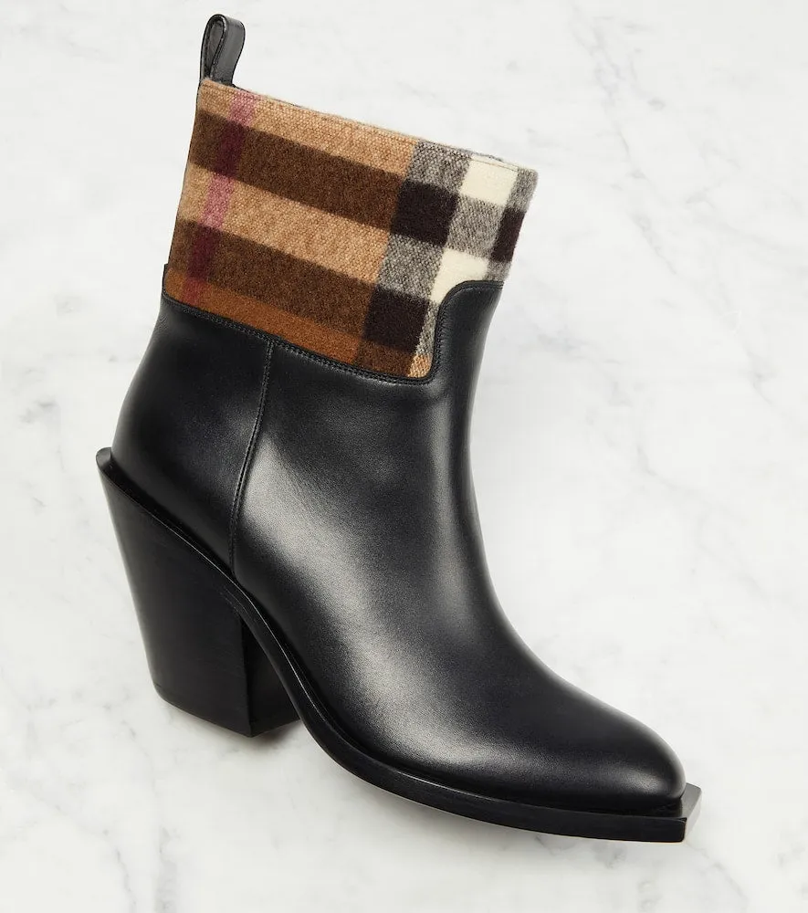 Burberry Vintage Check leather ankle boots
