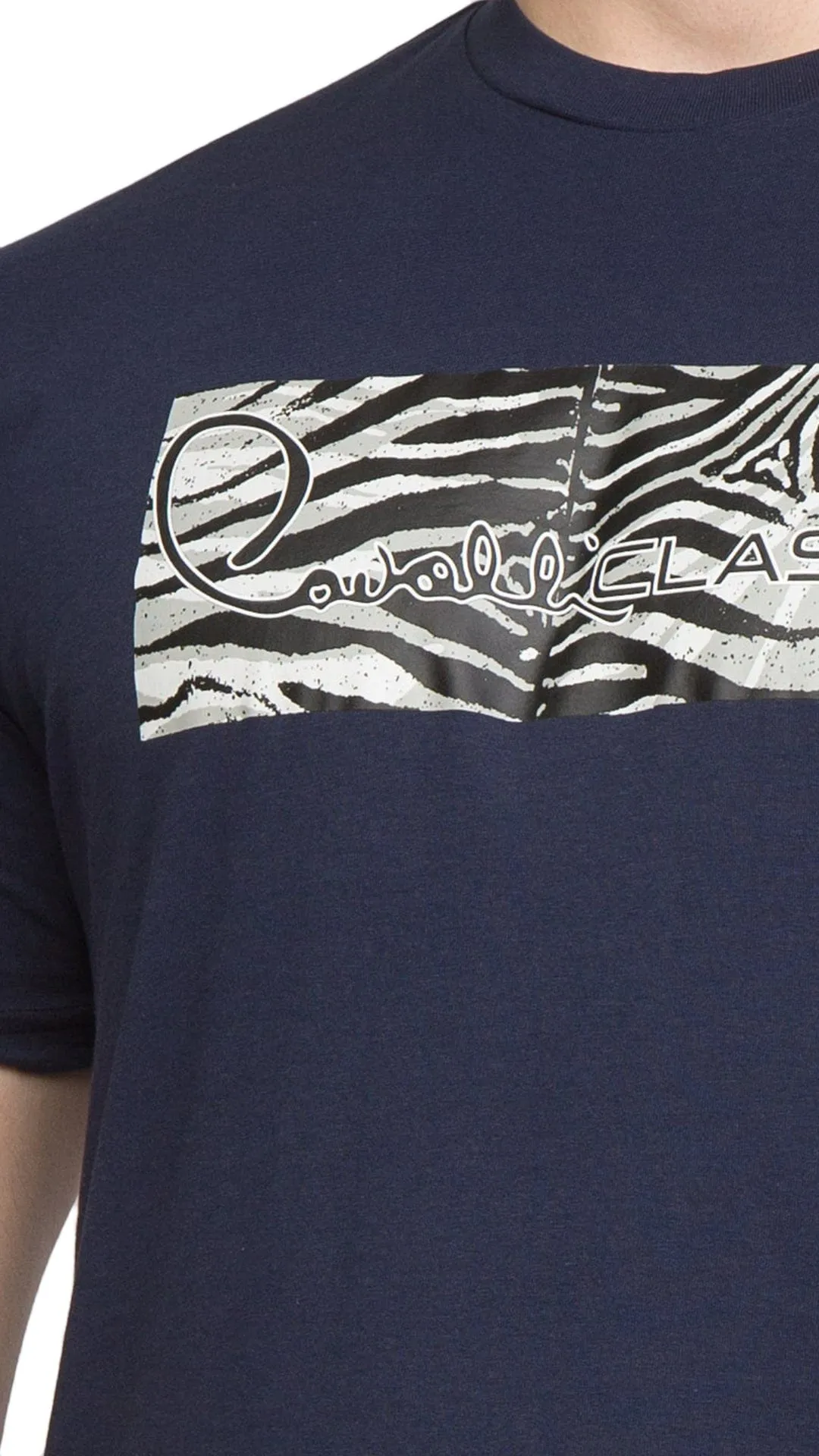 Cavalli Class Navy Tiger Print Signature T-