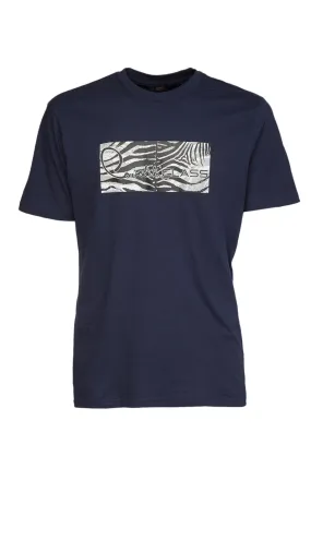 Cavalli Class Navy Tiger Print Signature T-