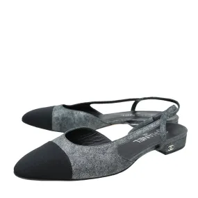 Chanel Bicolor Half D'orsay Slingback 40