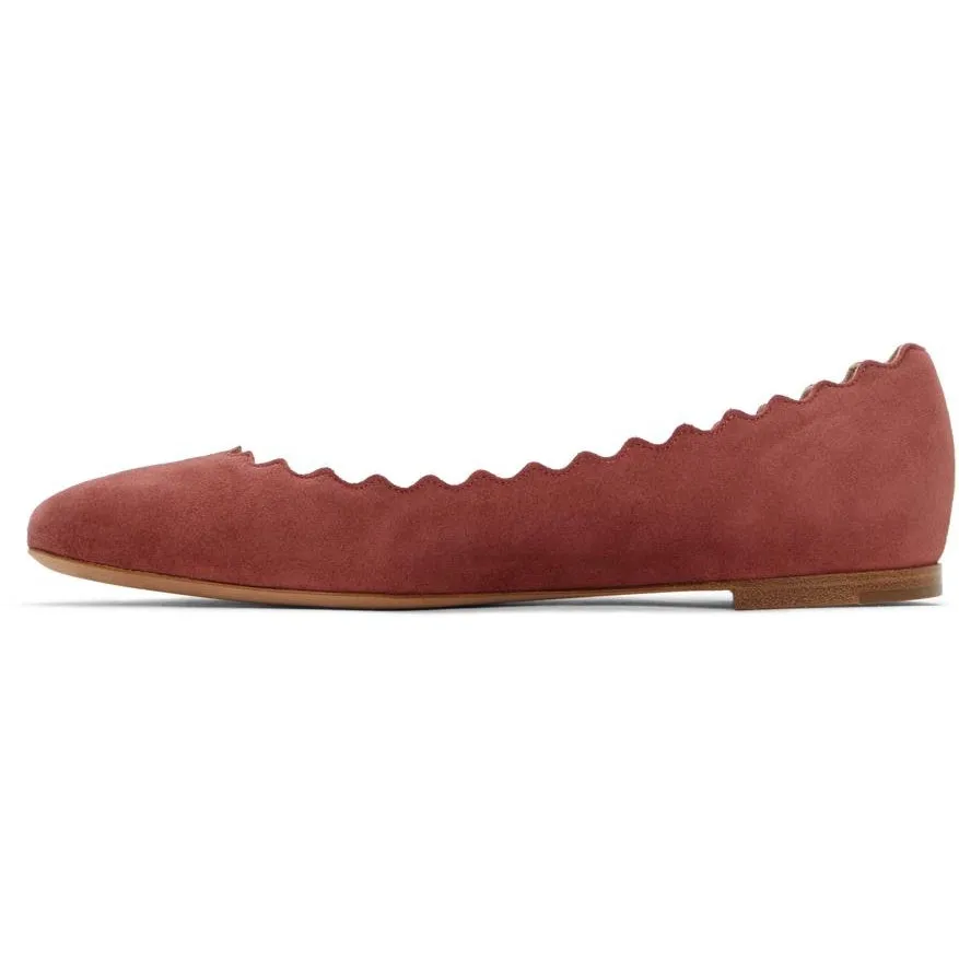 ChloÃ© Pink Suede Lauren Ballerina Flats
