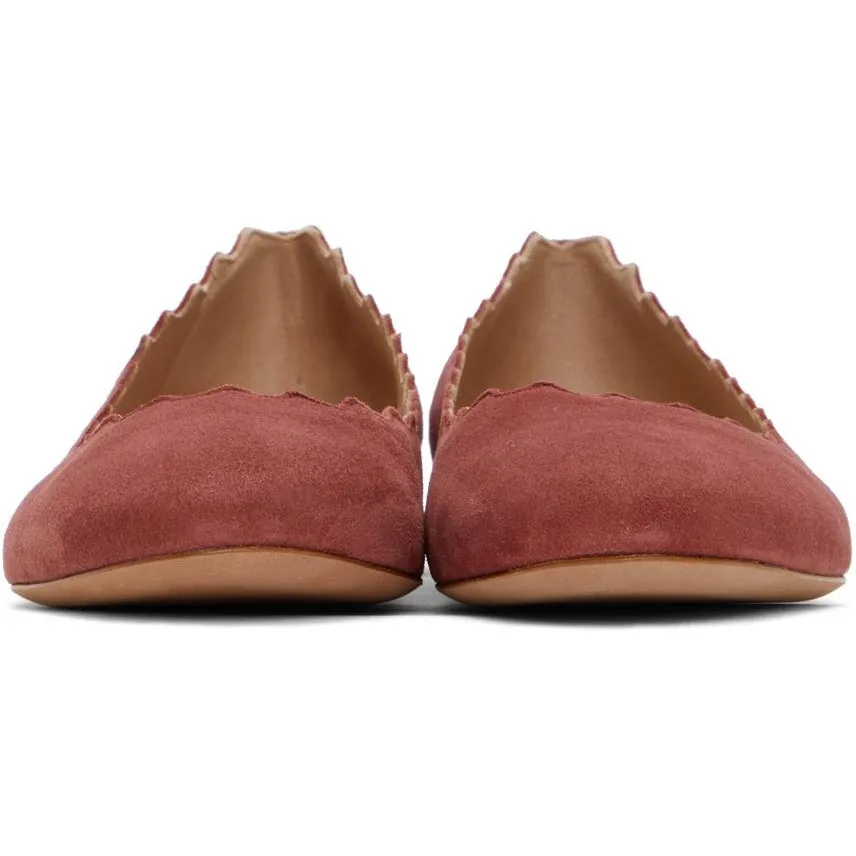 ChloÃ© Pink Suede Lauren Ballerina Flats
