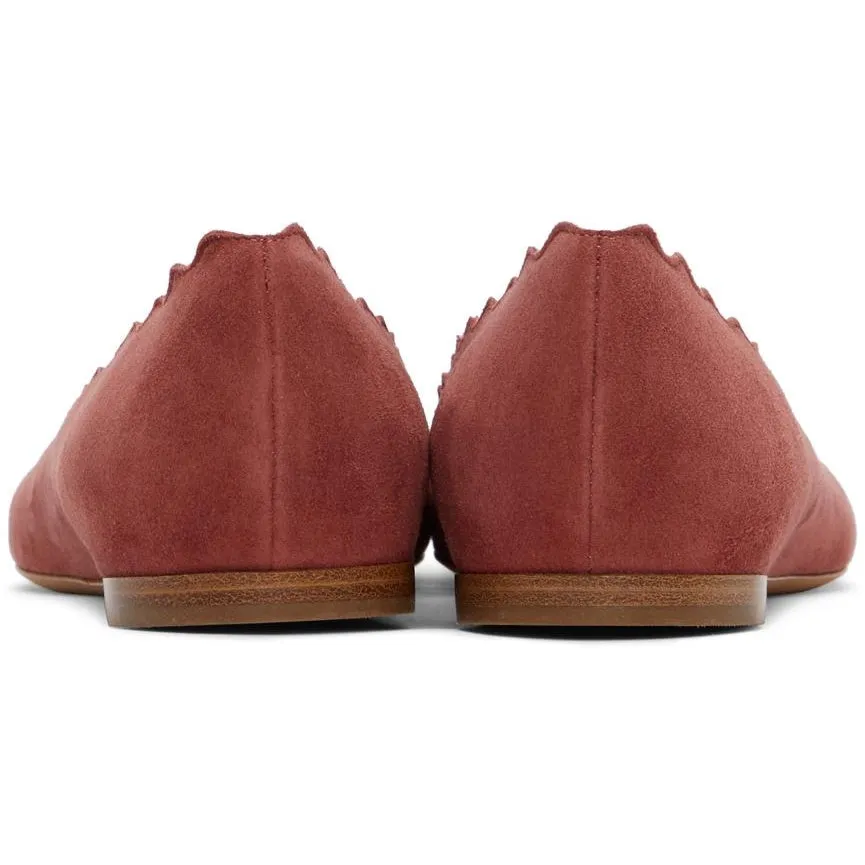 ChloÃ© Pink Suede Lauren Ballerina Flats
