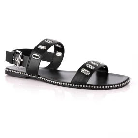 Giuseppe Zanotti Black Rander Trap Leather Sandal