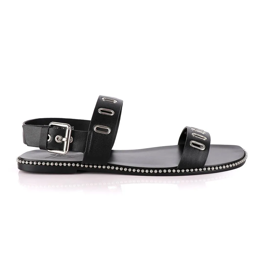Giuseppe Zanotti Black Rander Trap Leather Sandal