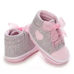 Heart Bow Tie Baby Lace Casual Cotton Shoes