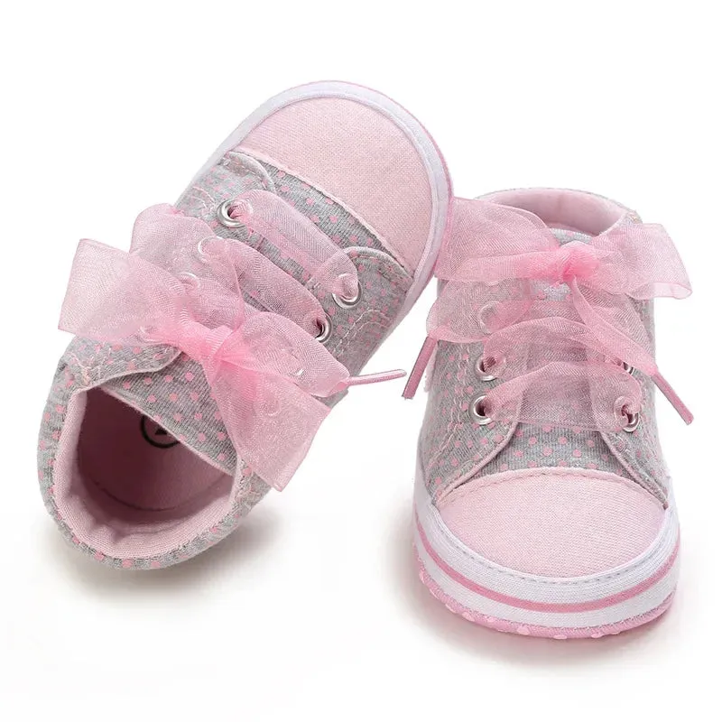 Heart Bow Tie Baby Lace Casual Cotton Shoes