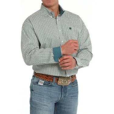 Men's Cinch Geometric Print Button-Down Western Shirt MTW1105863