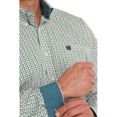 Men's Cinch Geometric Print Button-Down Western Shirt MTW1105863