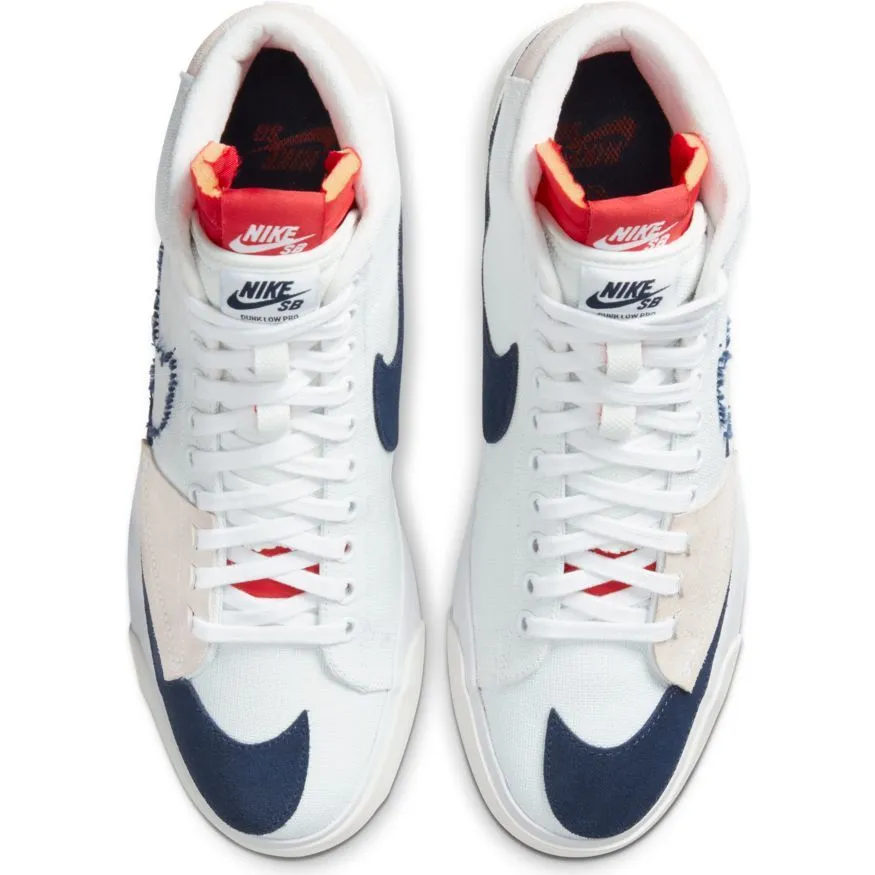Nike SB Zoom Blazer Mid Edge Skateboarding Shoe - White/Midnight Navy-University Red