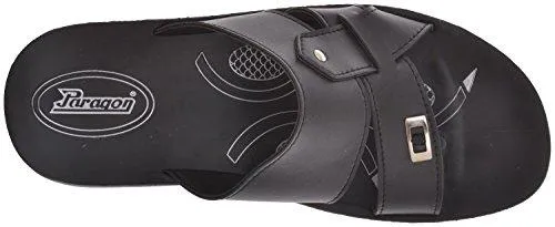 Paragon Men's Black PU Slippers (8)