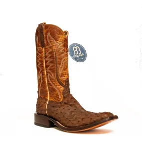 Rios Cigar Suede Full Quill Ostrich with Cognac Lava Top