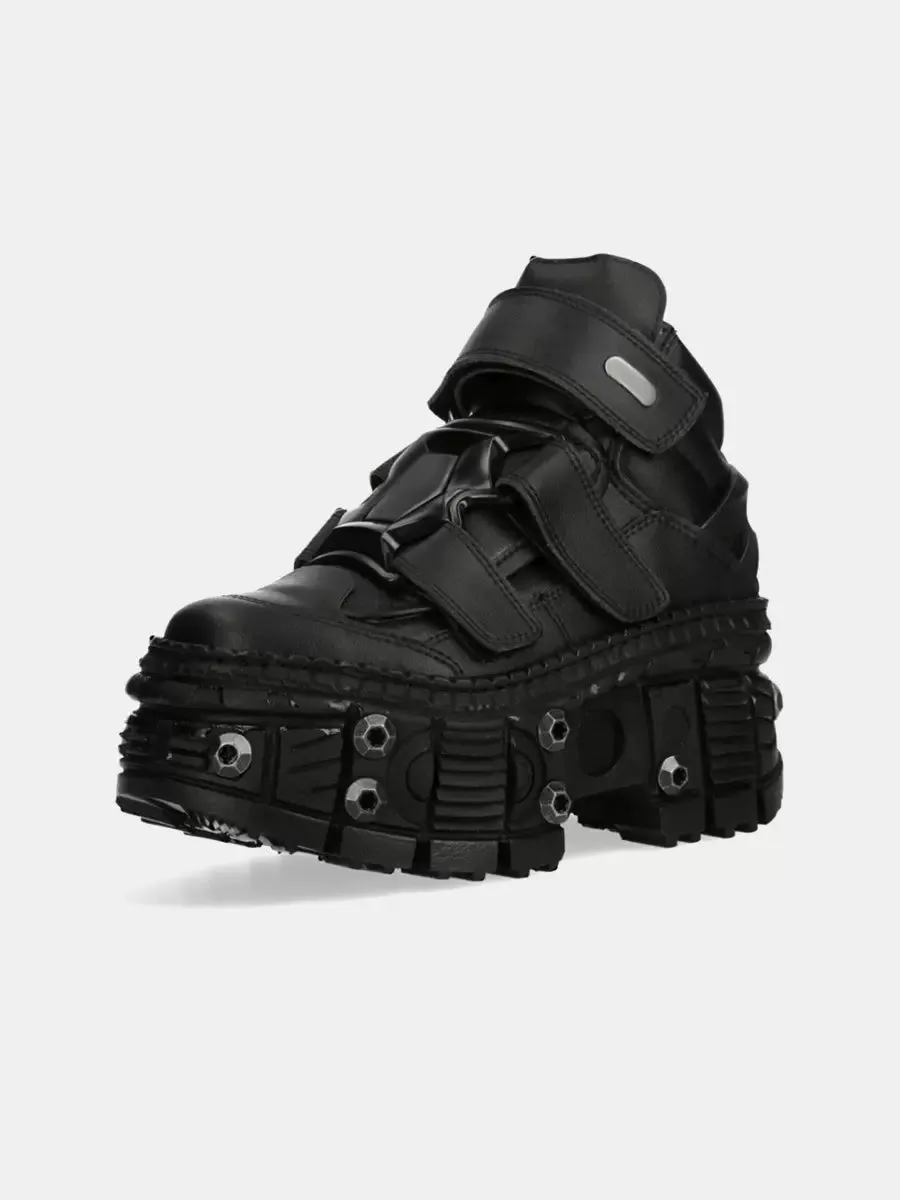 Shoes Sole Dark Tank Punk Leather Retro Style Platform