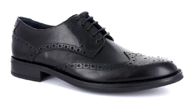 Smooth Leather Black Lace-Up Shoes