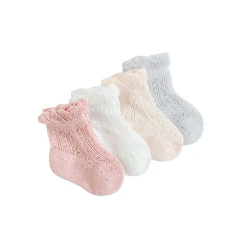 Thin Mesh Kids Socks - 4 Pairs